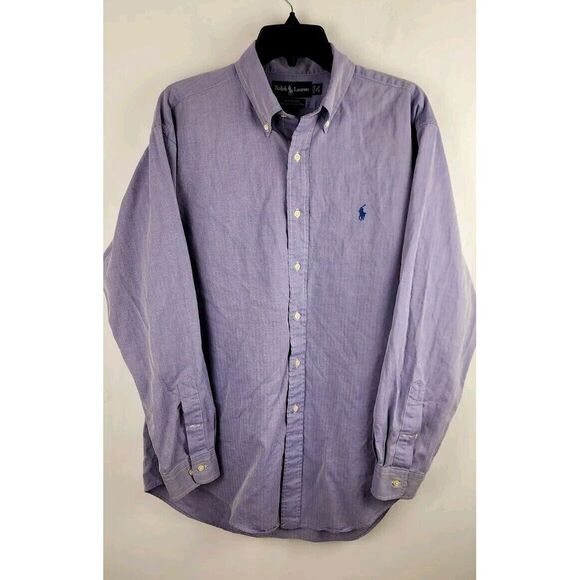 Polo Ralph Lauren Other - Polo Ralph Lauren Mens 16.5 Blue/Purple Pinstripe Yarmouth Oxford Casual XL